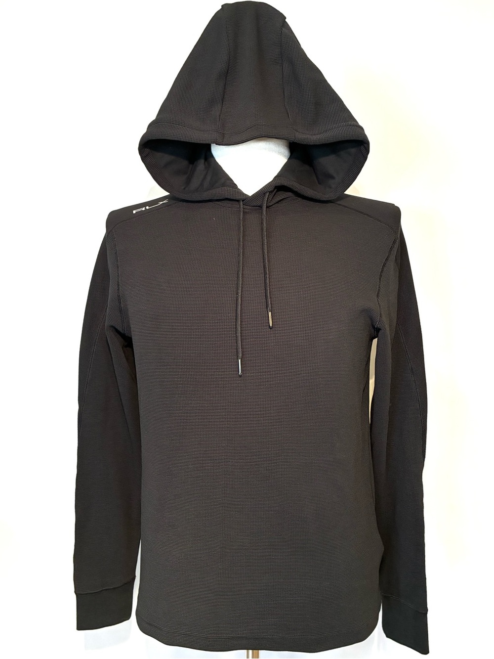 RLX Ralph Lauren Black Hooded Thermal Pullover